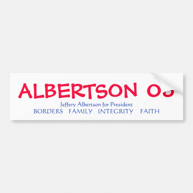 ALBERTSON für Präsidenten Autoaufkleber (Vorne)