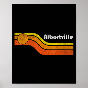 Albertville - Vintage Männer Frauen 70er 80er Graf Poster