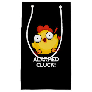 Albewaffnete Cluck Funny Chicken Clock Puff Dark B Kleine Geschenktüte