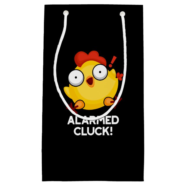 Albewaffnete Cluck Funny Chicken Clock Puff Dark B Kleine Geschenktüte (Vorderseite)