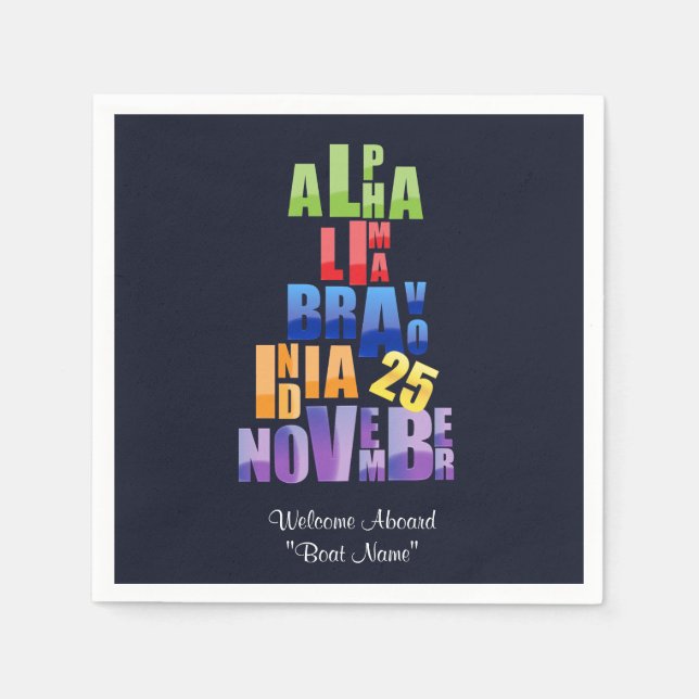 Albin 25 Phonetische Alphabet Serviette (Vorderseite)