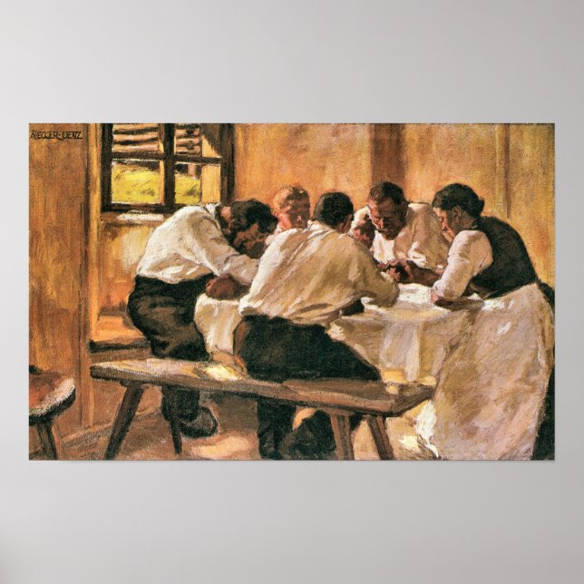 Albin Egger-Lienz - Mittagessen Poster (Vorne)