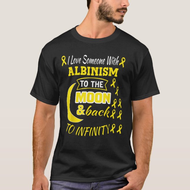 Albinism Awareness Cute Moon Yellow Ribbon T-Shirt (Vorderseite)
