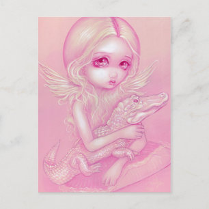 "Albino Alligator Angel" Postkarte
