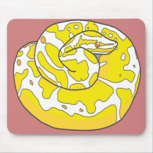 Albino-Ball-Pythonschlange Mousepad 2 (Rosa)