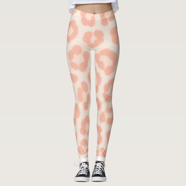 Albino Cheetah Print Leggings | Blush & Cream Anim (Vorderseite)