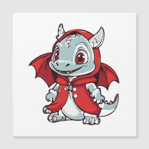 Albino-Drache in Rot Magnetkarte