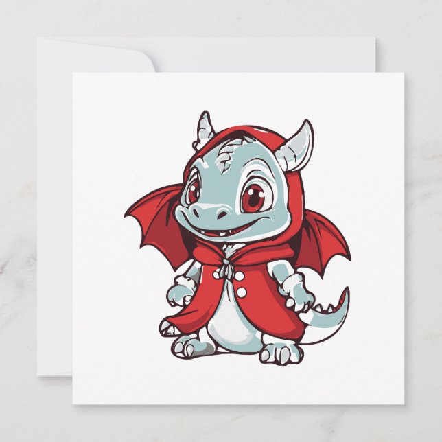 Albino Dragon in Rot Einladung (Vorderseite)