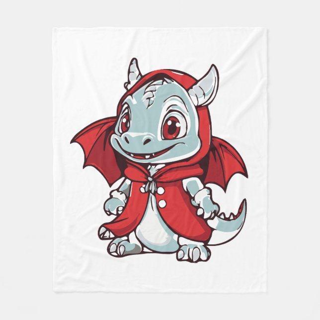Albino Dragon in Rot Fleecedecke (Vorderseite)
