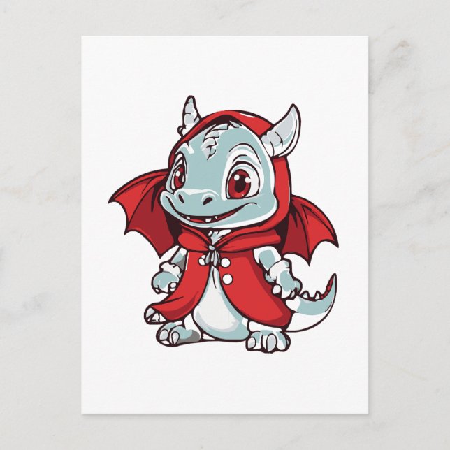 Albino Dragon in Rot Postkarte (Vorderseite)