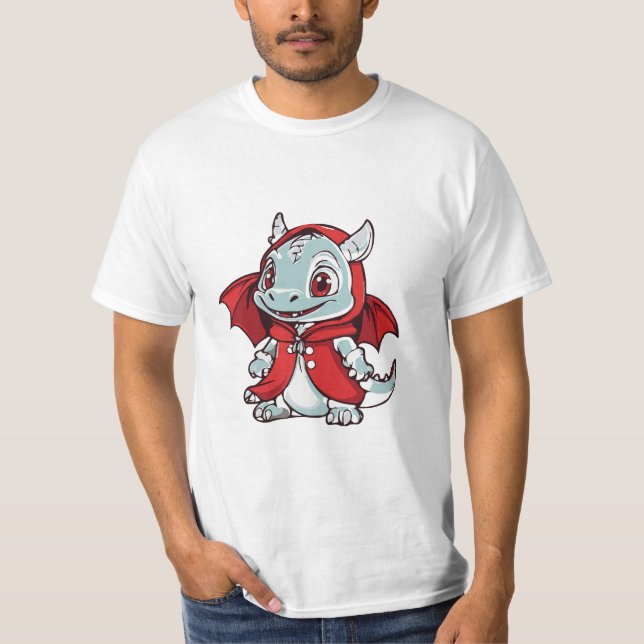 Albino Dragon in Rot T-Shirt (Vorderseite)