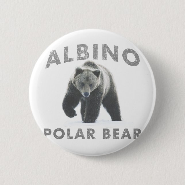 Albino-Eisbär Button (Vorderseite)