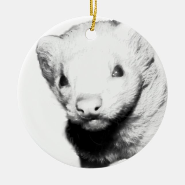 Albino Ferret Picture Keramikornament (Vorne)