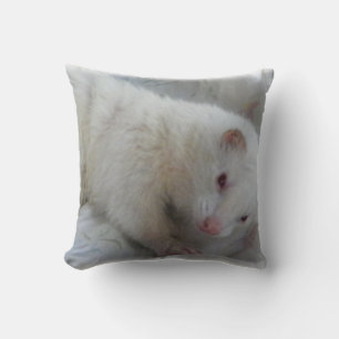 Albino Ferret Picture Kissen
