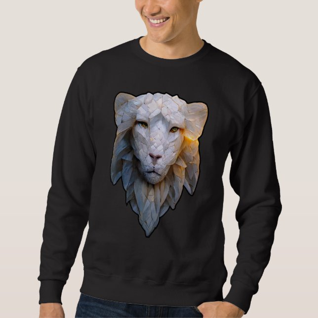 Albino Lion Vector of Stoic Ethereal Leo with Feat Sweatshirt (Vorderseite)