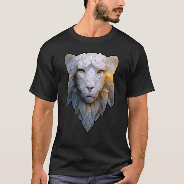 Albino Lion Vector of Stoic Ethereal Leo with Feat T-Shirt (Vorderseite)