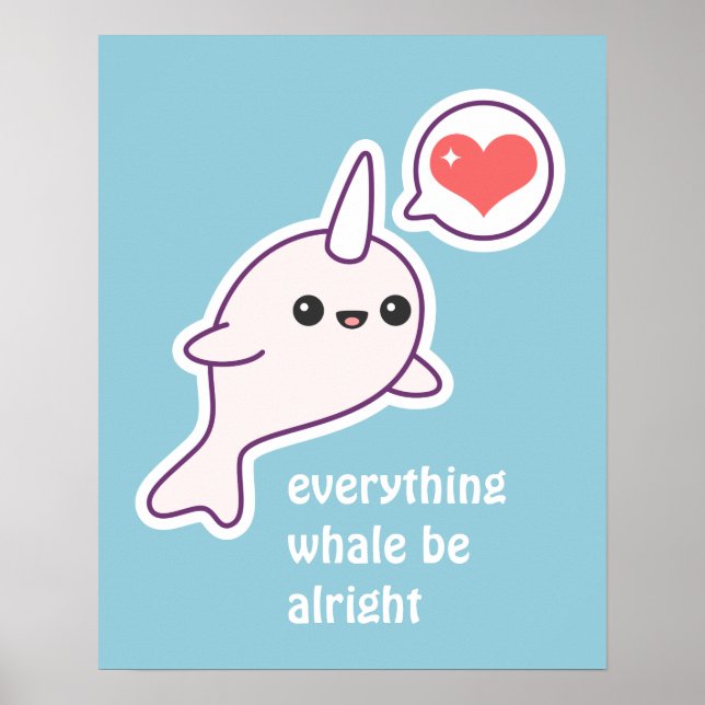 Albino Narwhal Poster (Vorne)