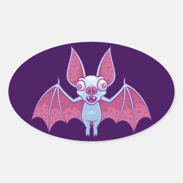 Albino Vampire Bat Ovaler Aufkleber (Vorderseite)