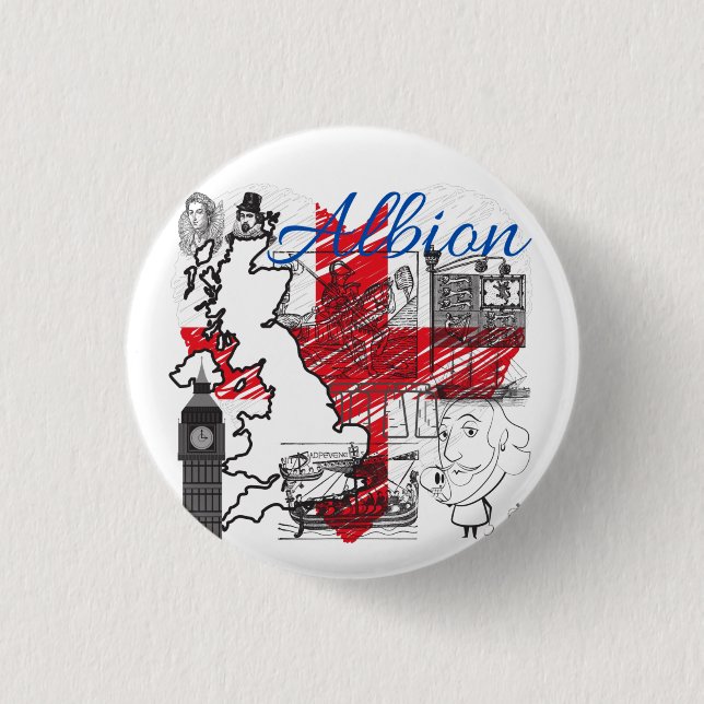 Albion - Für die Liebe Englands Button (Vorderseite)