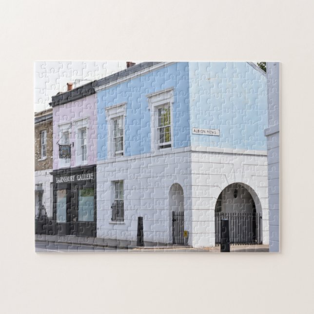 Albion Mews Pastel Houses Islington London England Puzzle (Horizontal)