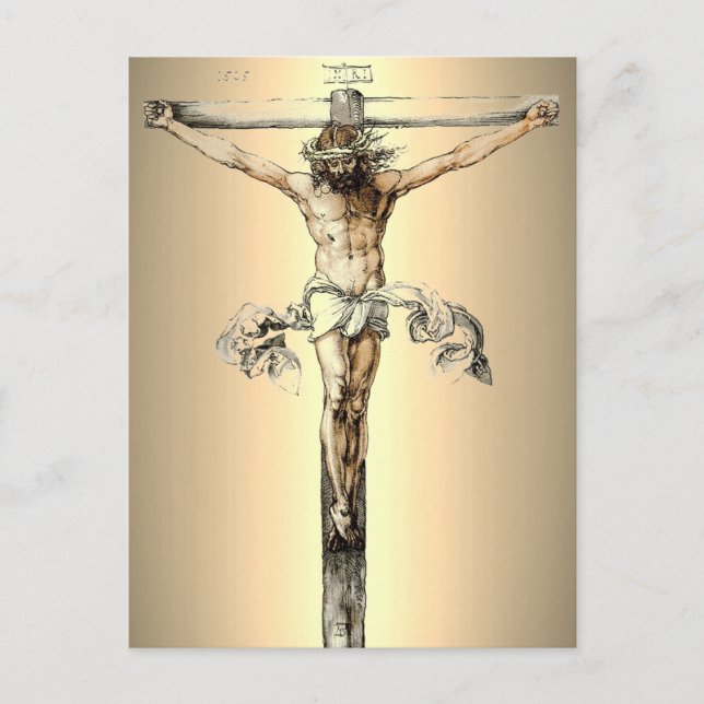Albrecht Dürer 1505 Christ über die Kreuzpostkarte Postkarte (Vorderseite)