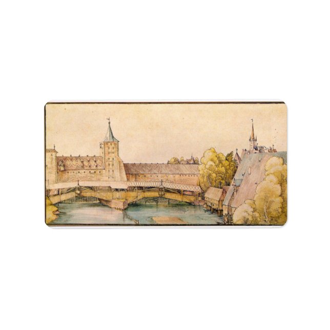 Albrecht Durer - Die trockene Bar in Nürnberg Adressaufkleber (Vorne)