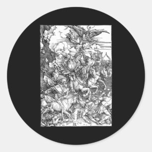 Albrecht Dürer Die vier Apokalyptischen Reiter Runder Aufkleber