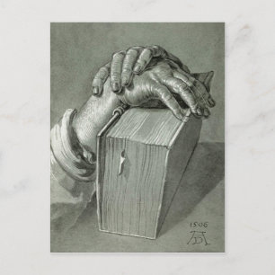 Albrecht Dürer Hand Study with Bible Postkarte
