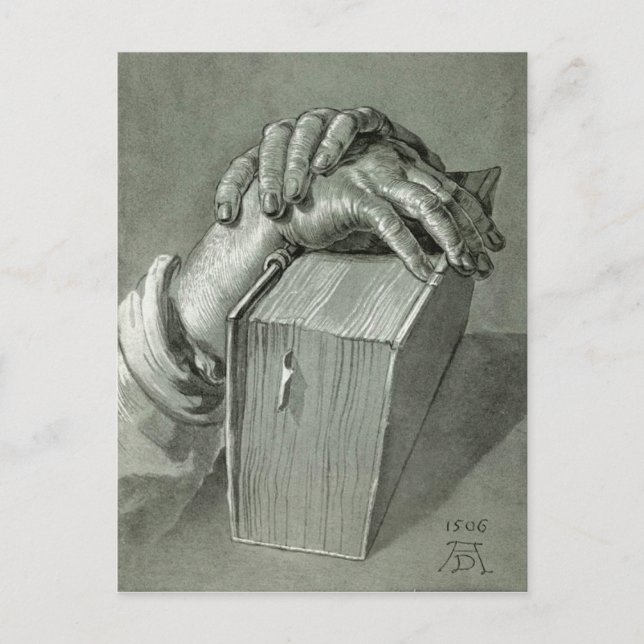 Albrecht Dürer Hand Study with Bible Postkarte (Vorderseite)
