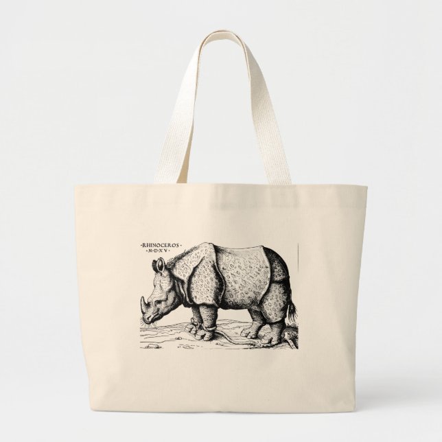 Albrecht Durer - Nashorn Jumbo Stoffbeutel (Vorne)