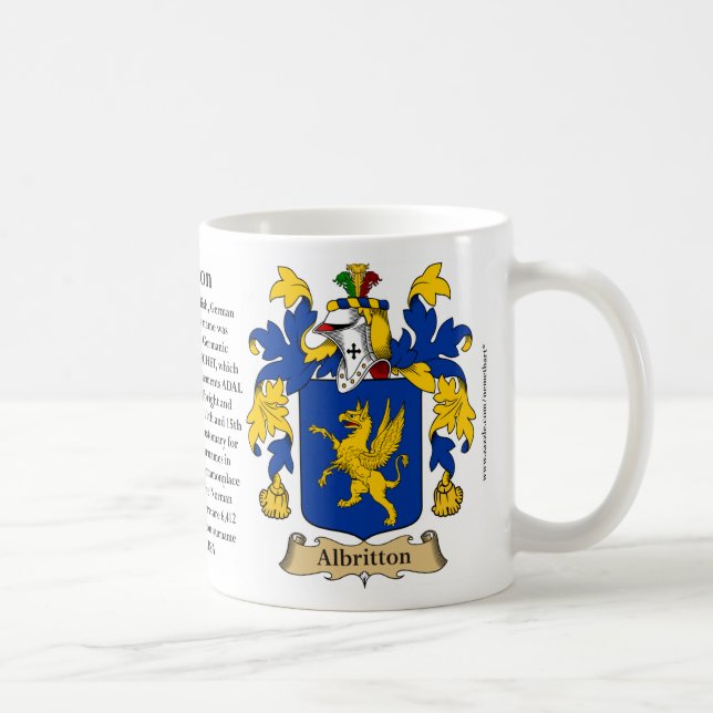 Albritton Familien-Wappen Kaffeetasse (Rechts)