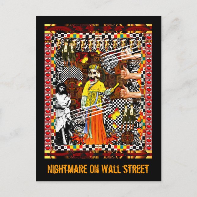 Albtraum an der Wall Street Postkarte (Vorderseite)