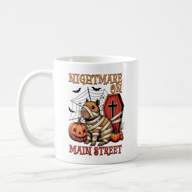 Albtraum auf der Main Street Capybara Halloween Kaffeetasse (Links)