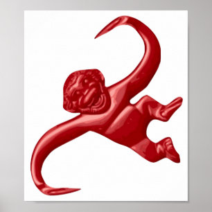 Albtraum Retro Spielzeug-Affe Poster