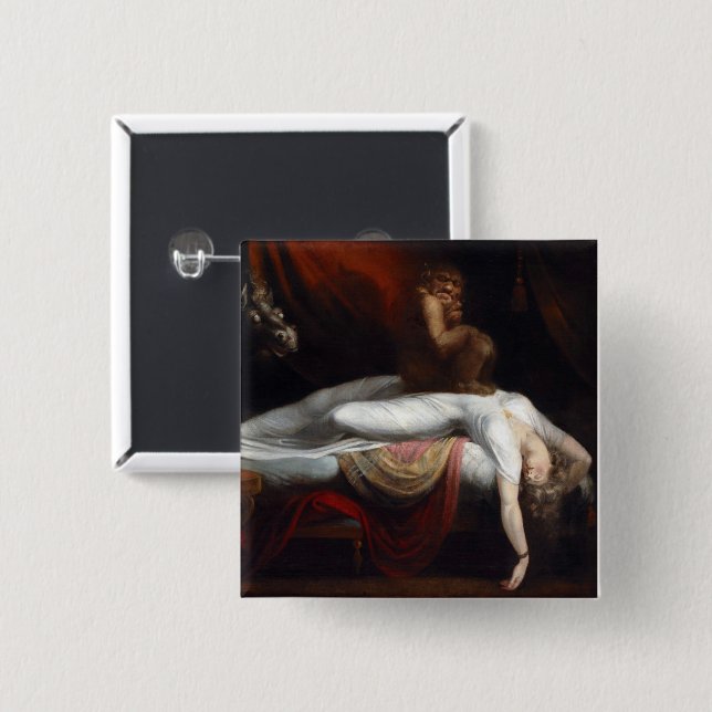 Albtraum von Henry Fuseli Gothic Macabre Dark Art Button (Vorne & Hinten)