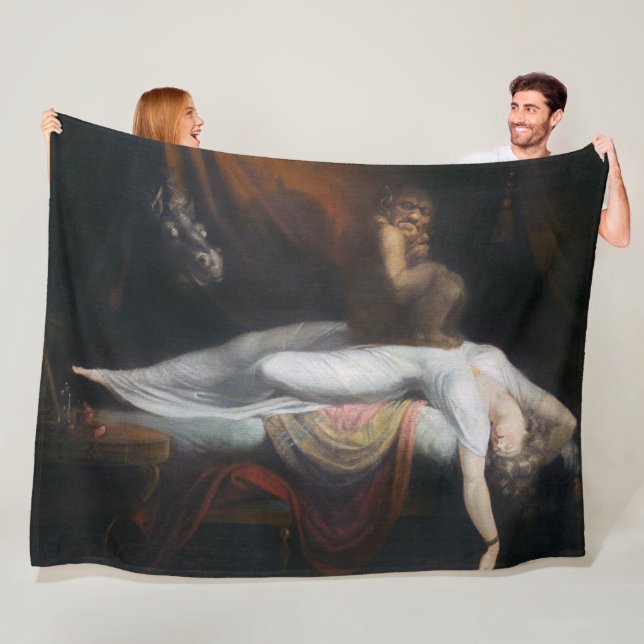 Albtraum von Henry Fuseli Gothic Macabre Dark Art Fleecedecke (Beispiel)