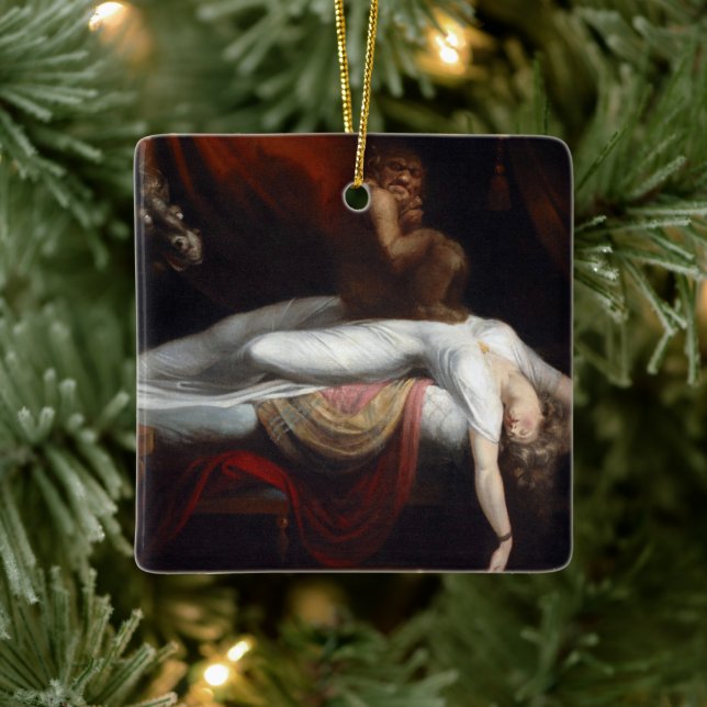 Albtraum von Henry Fuseli Gothic Macabre Dark Art Keramikornament (Baum)