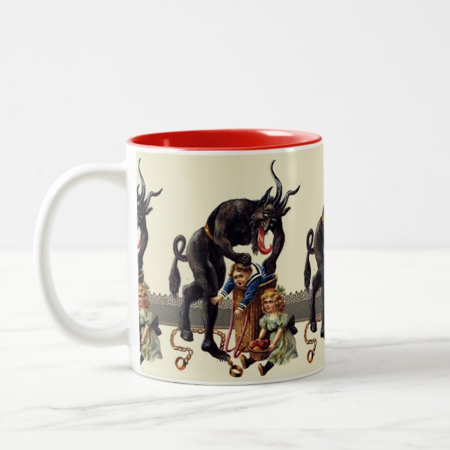Albtraum Weihnachten krampf Zweifarbige Tasse (Links)
