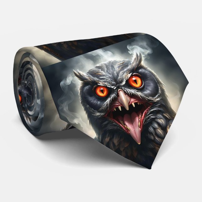 "Albtraumflügel: Das Fanged Vampire-Owl" Krawatte (Gerollt)