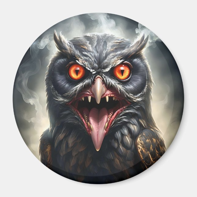 "Albtraumflügel: Das Fanged Vampire-Owl" Magnet (Vorne)
