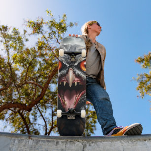 "Albtraumflügel: Die gezahnte Vampir-Eule" Skateboard
