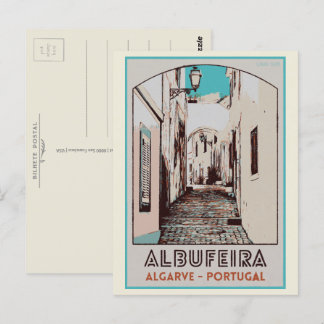 Albufeira Altstadt Illustration Algarve Portugal Postkarte