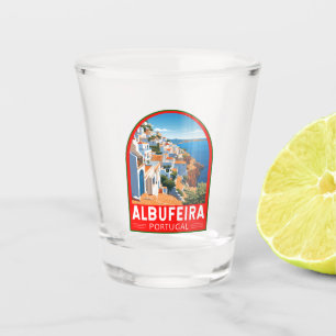Albufeira Portugal Reise Kunst Vintage Schnapsglas