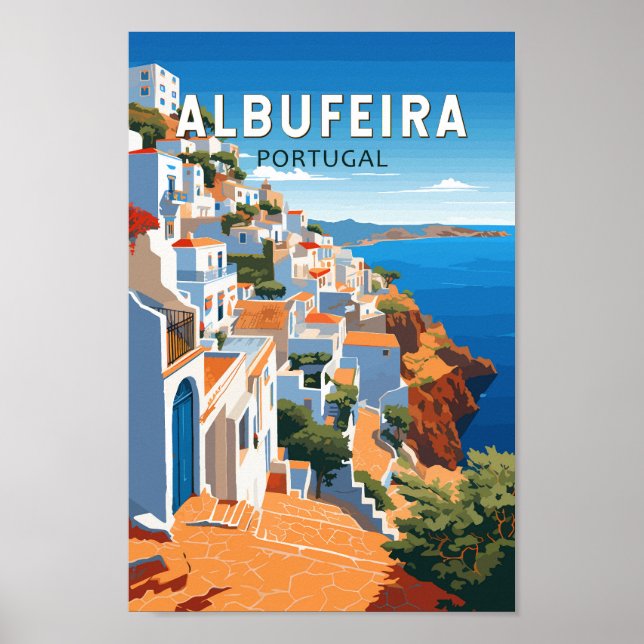 Albufeira Portugal Reisen Vintag Poster (Vorne)