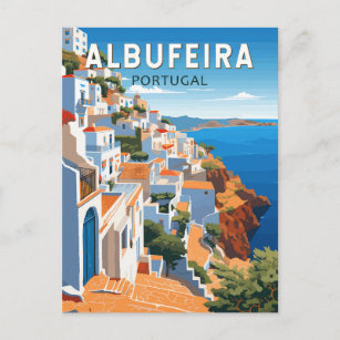 Albufeira Portugal Reisen Vintag Postkarte