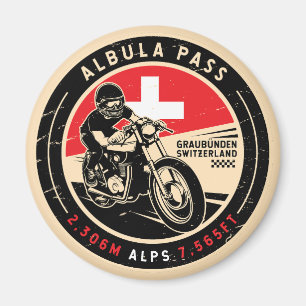 Albula Pass   Schweiz   Motorrad Magnet