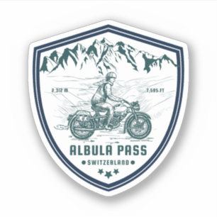 Albula-Pass Schweizer-Alpen Motorrad-Tour X Aufkleber