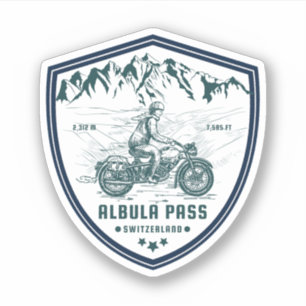 Albula pass - Schweizer Alpen - Motorradtour x Aufkleber
