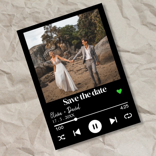 Album Cover Foto Music Player Song Save the Date Einladung (Von Creator hochgeladen)