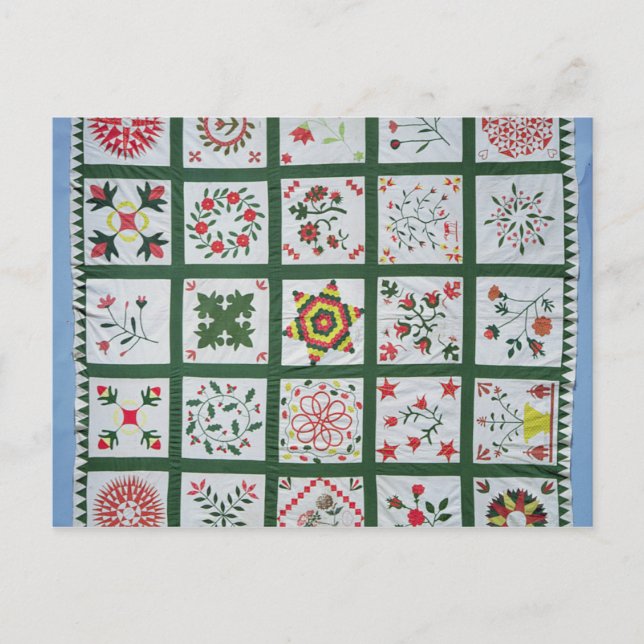 Album quilt with season flowers, 1844 postkarte (Vorderseite)